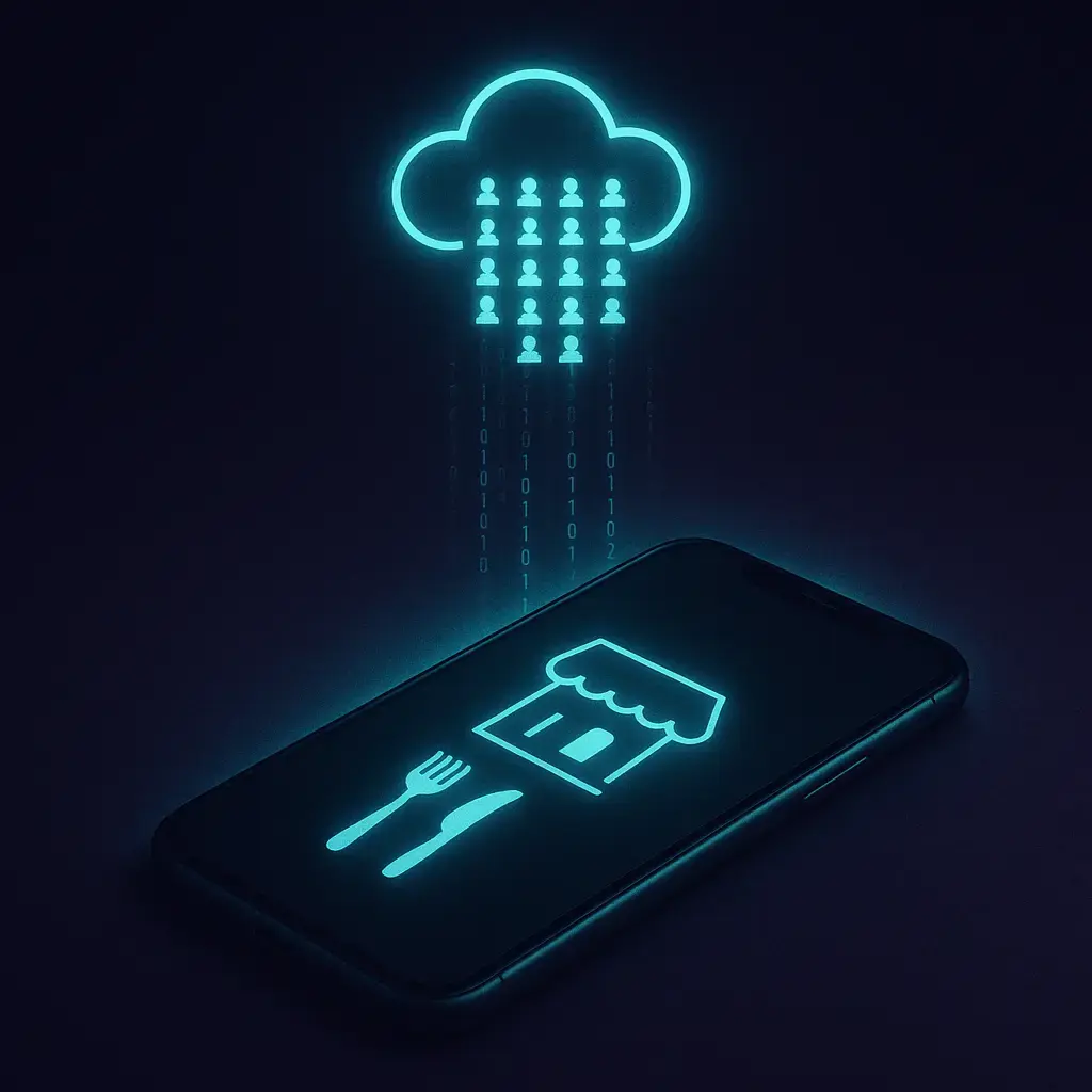 Delivery app customer data showing no restaurant access